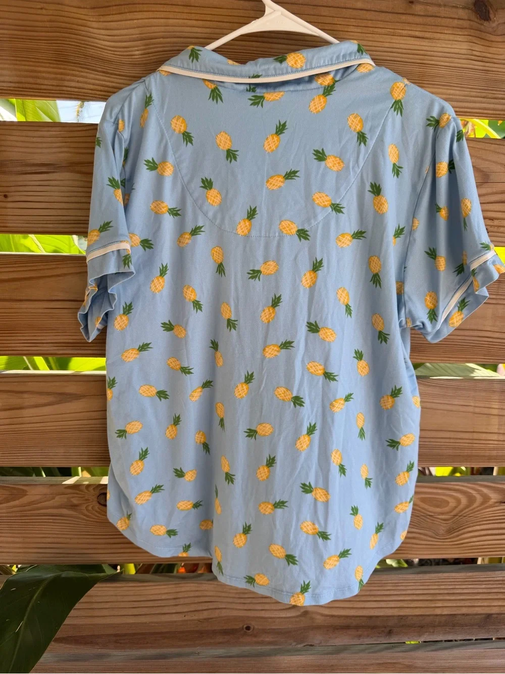 kate spade Light Blue Pineapple-Print Button Front Shirt